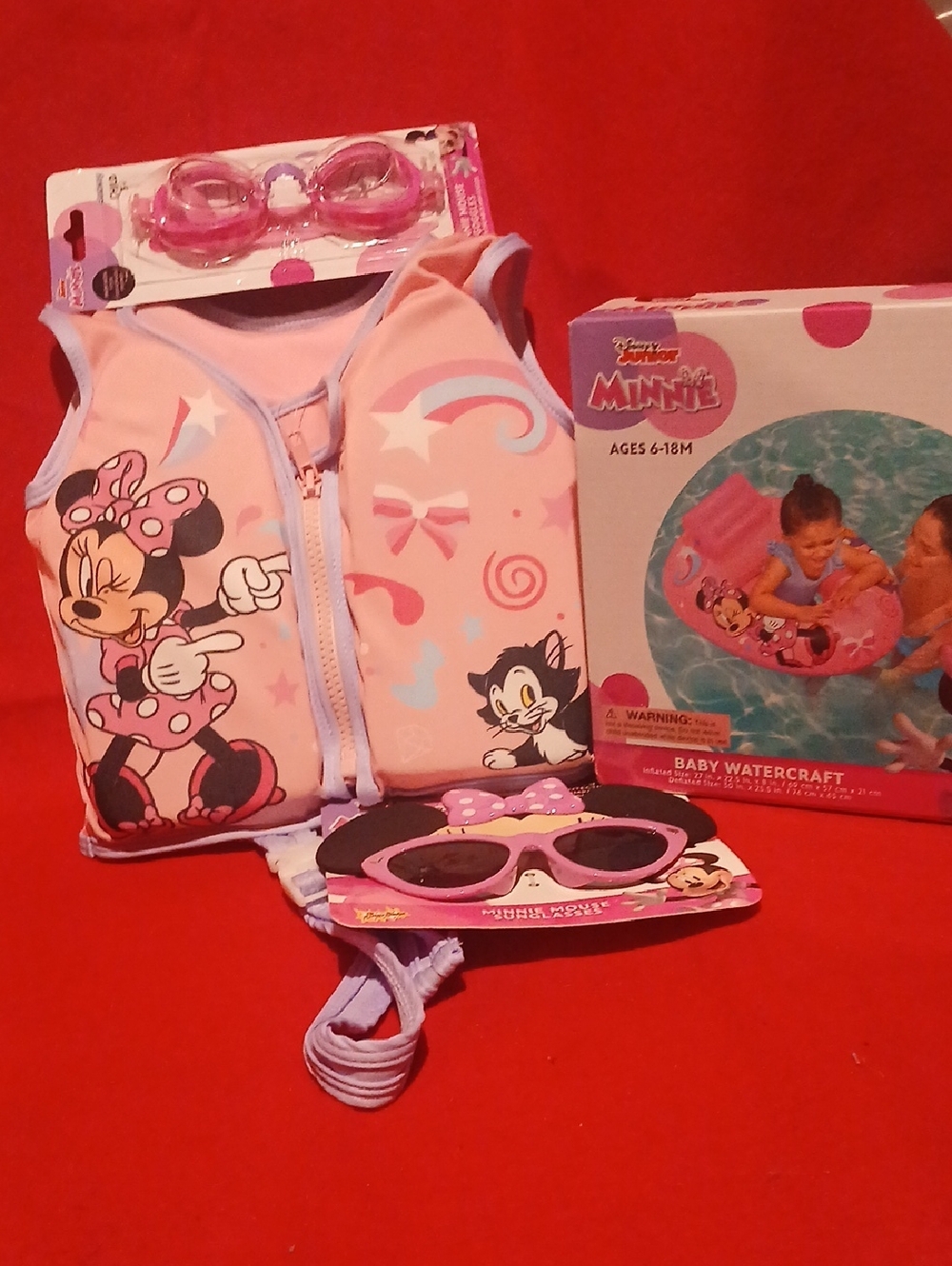 Disney Minnie Kids Swim Set - Pink, Purple, Black